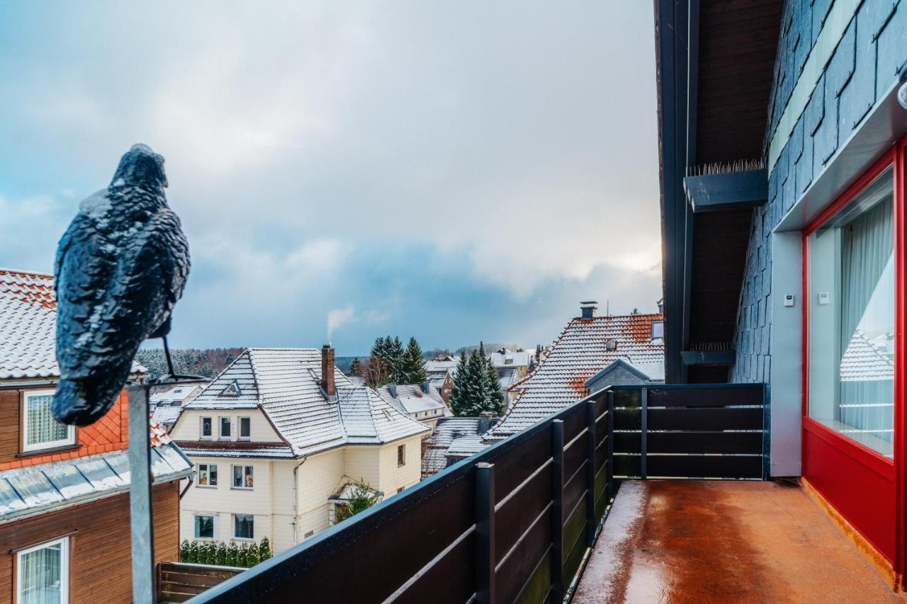 Grosse Wohnung - Boxspring - Rodelwiese - Balkon - 4 Personen Braunlage Bagian luar foto